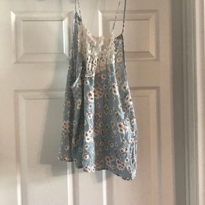 Floral and lace  spaghetti strap top